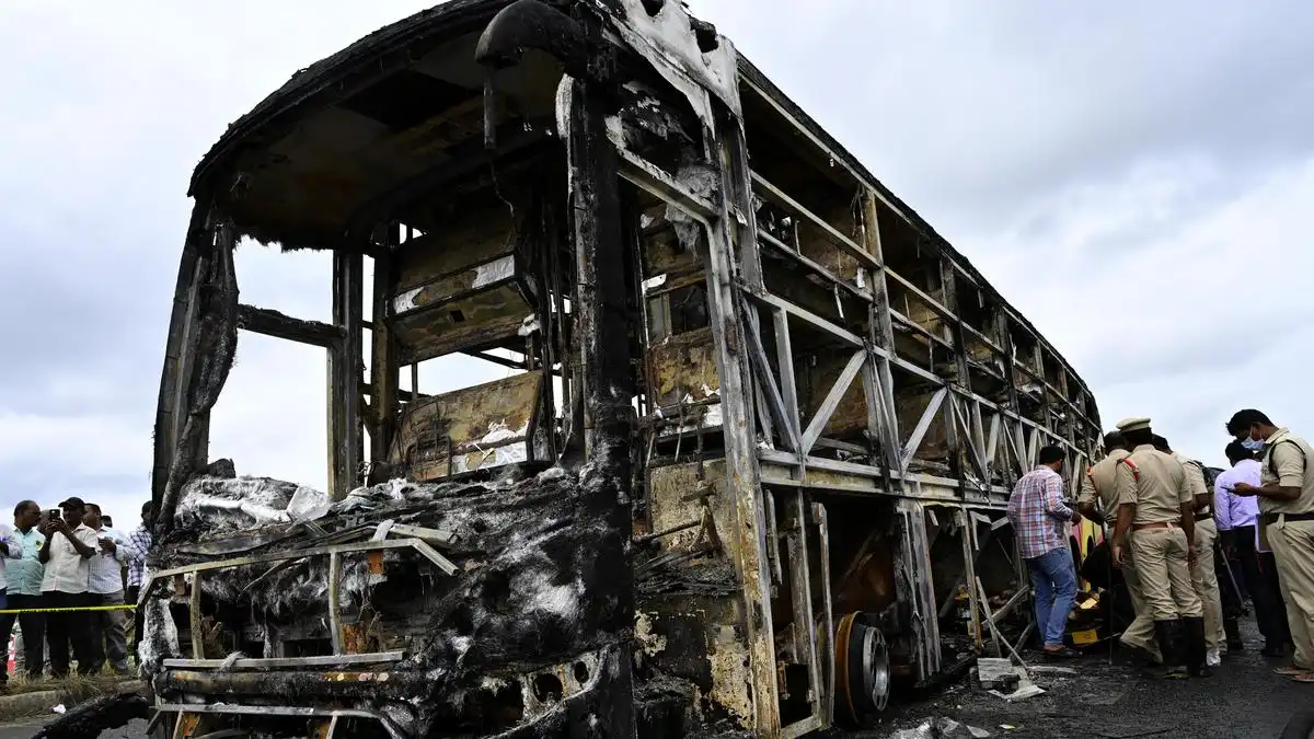 Bus Fire Kills Dozens On Kurnool Highway